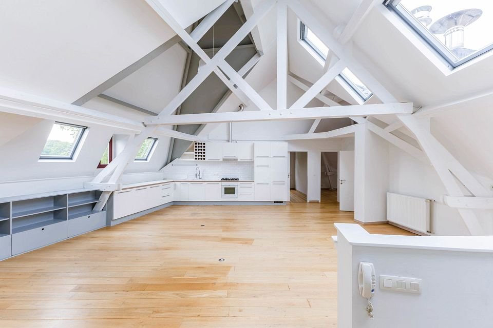 Appartement/Loft de caractères 2ch. vue sur Parc Josaphat – Schaerbeek